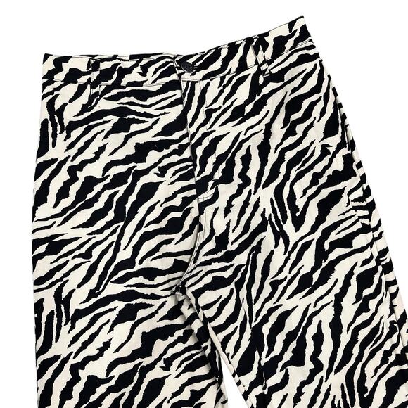Motel Rocks Zoven Trouser 90s Zebra Flare Pant Size Small NWT - Picture 2 of 9